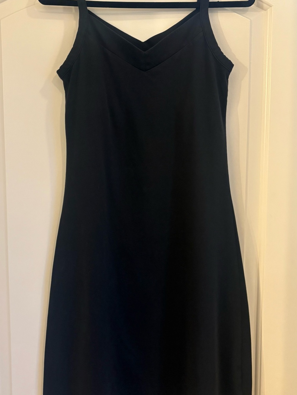 Patagonia Black Vitaliti cotton Slip Mini Dress with V-Neck with built in bra